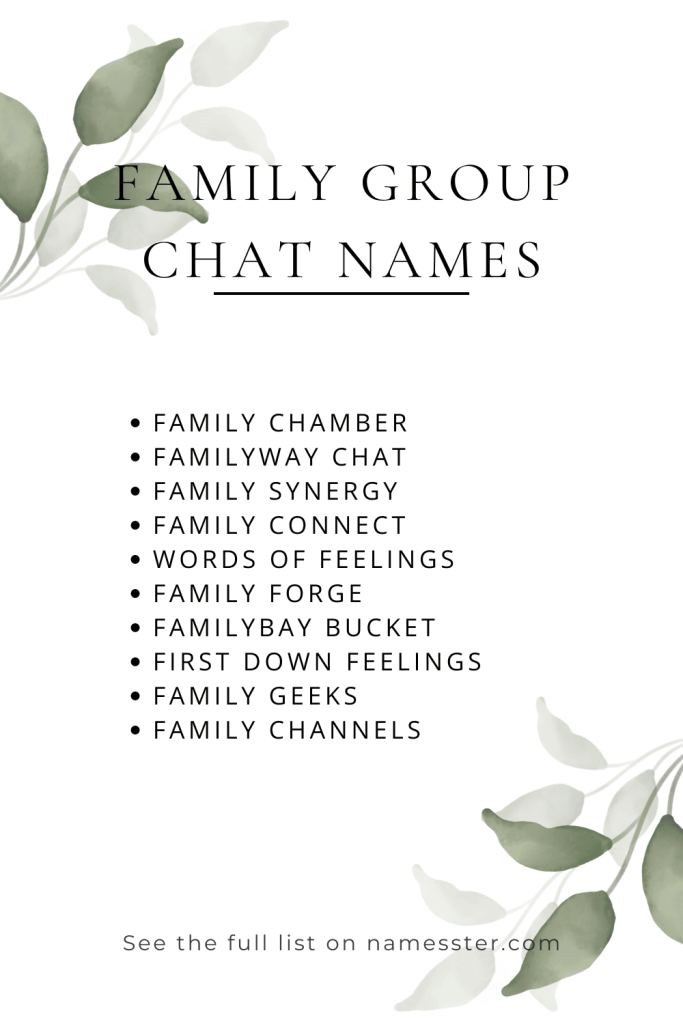 Family Group Chat Names