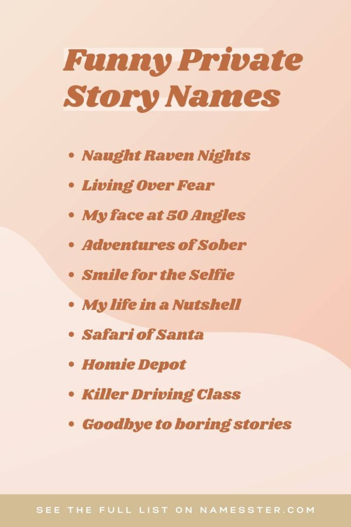 Funny Private Story Names for Snapchat