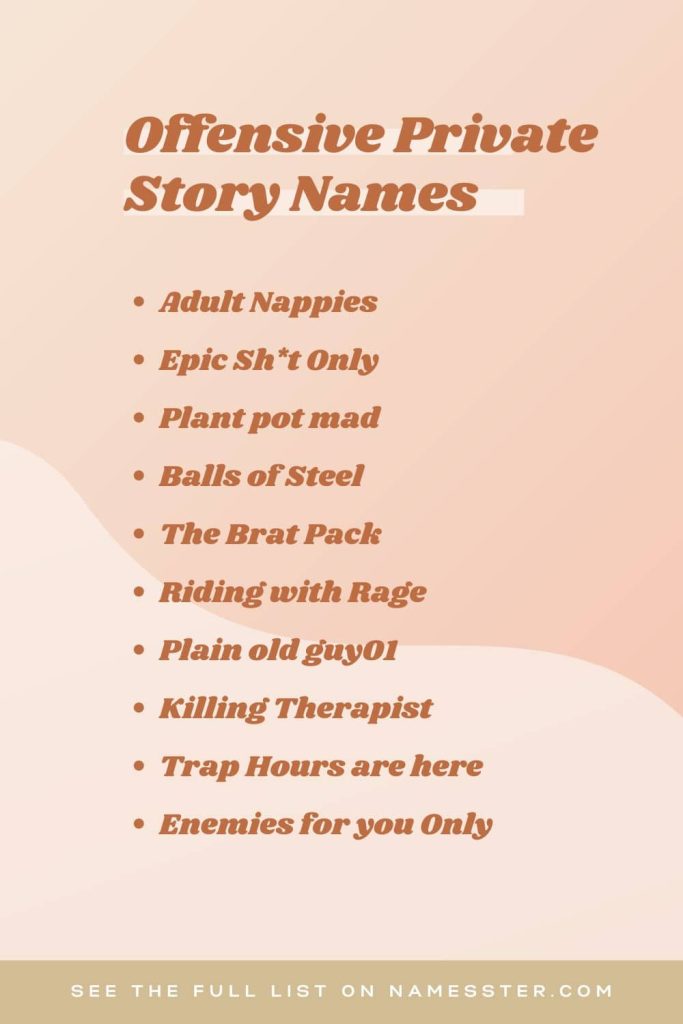 Offensive Private Story Names for Snapchat