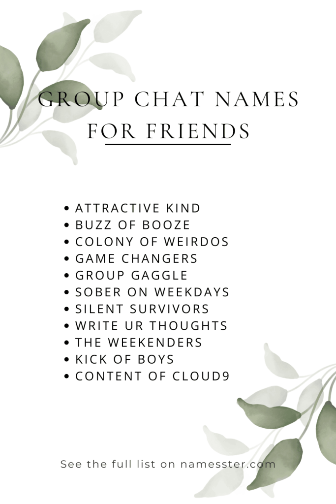 Group Chat Names for Friends