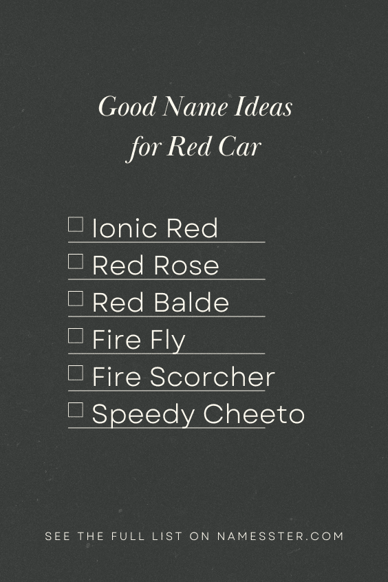 Good Name Ideas for Red Car