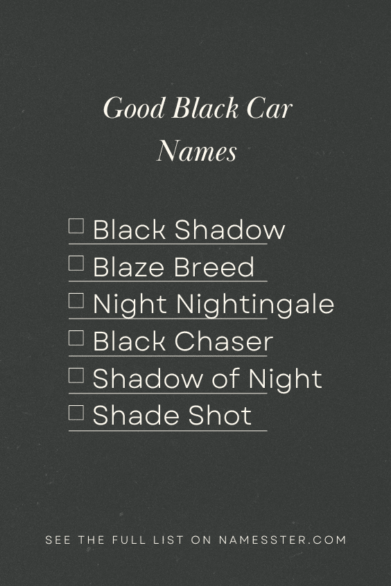 Good Black Car Names