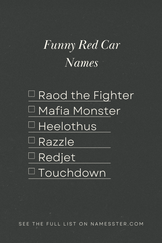 Funny Red Car Names