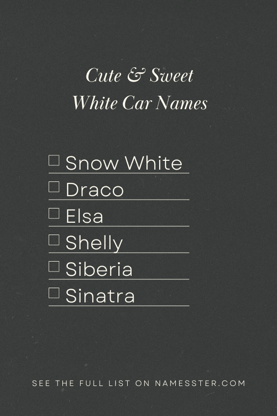 Cute & Sweet White Car Names