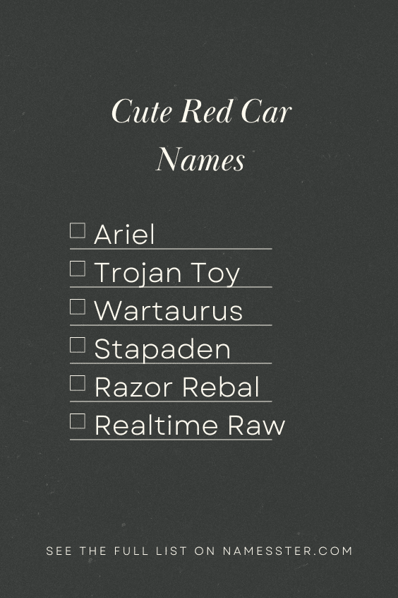 Cute Red Car Names