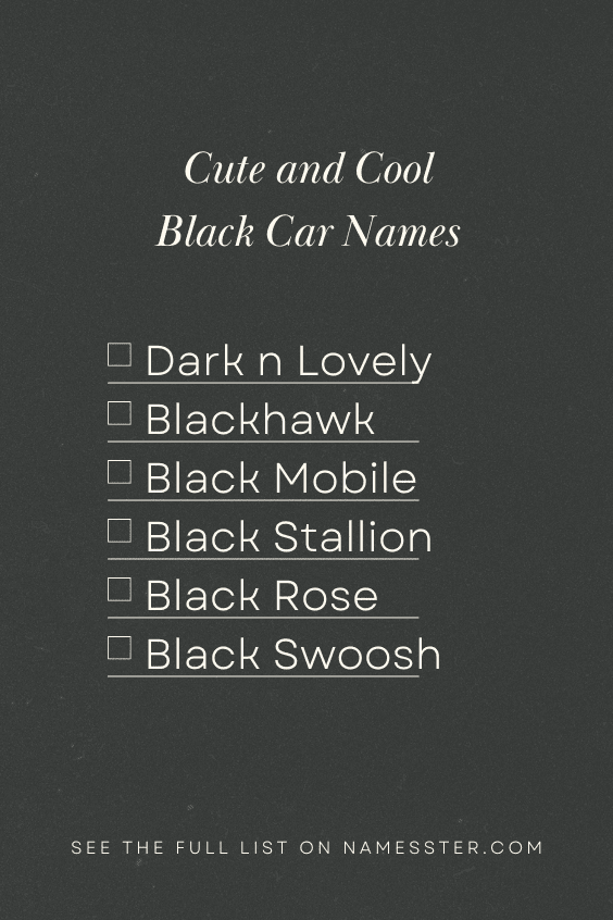 Cute and Cool Black Car Names