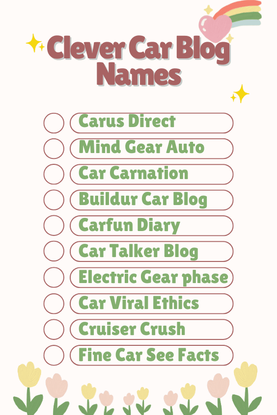 Clever Car Blog Names