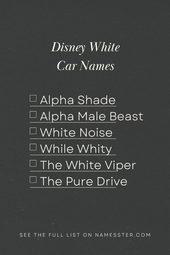 Disney White Car Names