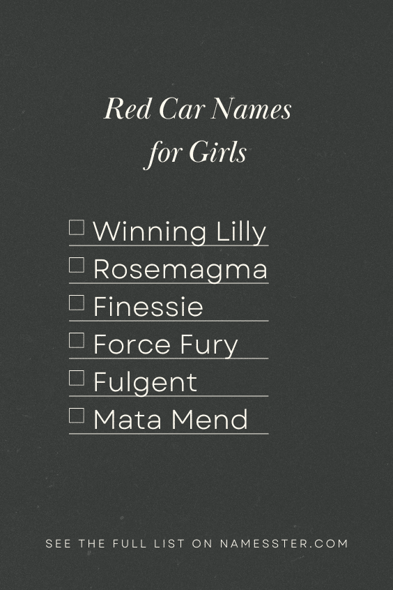 Red Car Names for Girls