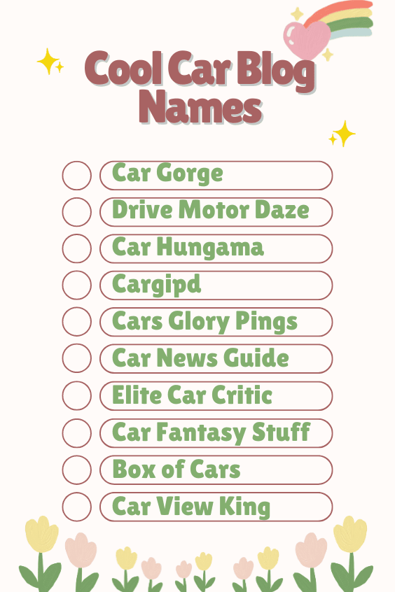 Cool Car Blog Names