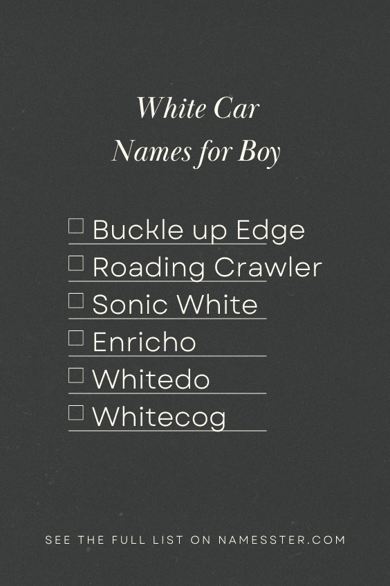 White Car Names for Boy