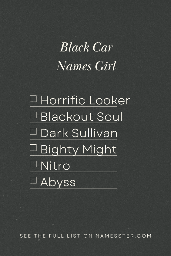 Black Car Names Girl