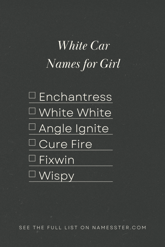 White Car Names for Girl