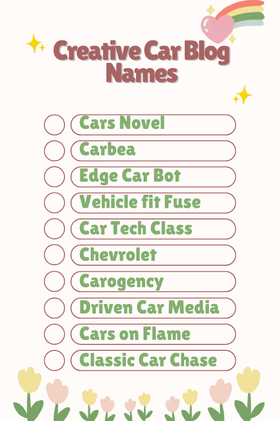 Creative Car Blog Names