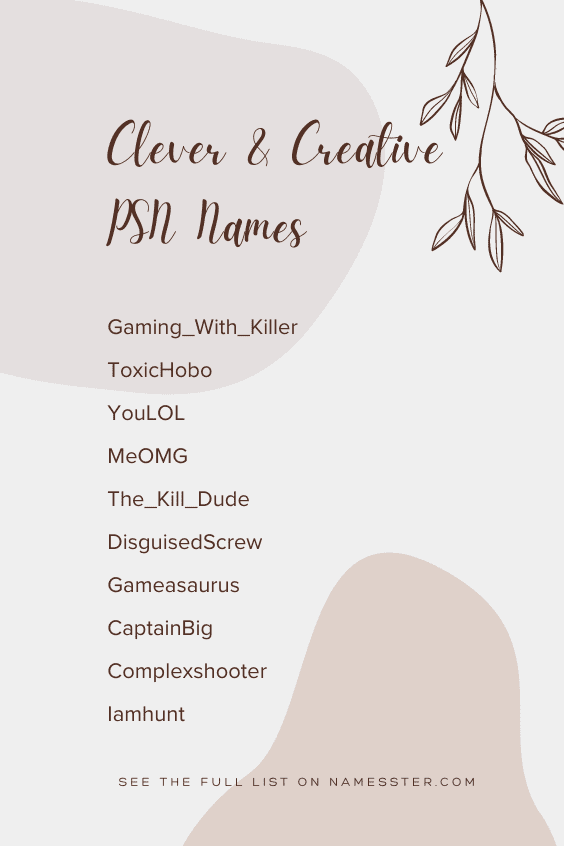 Clever & Creative PSN Names