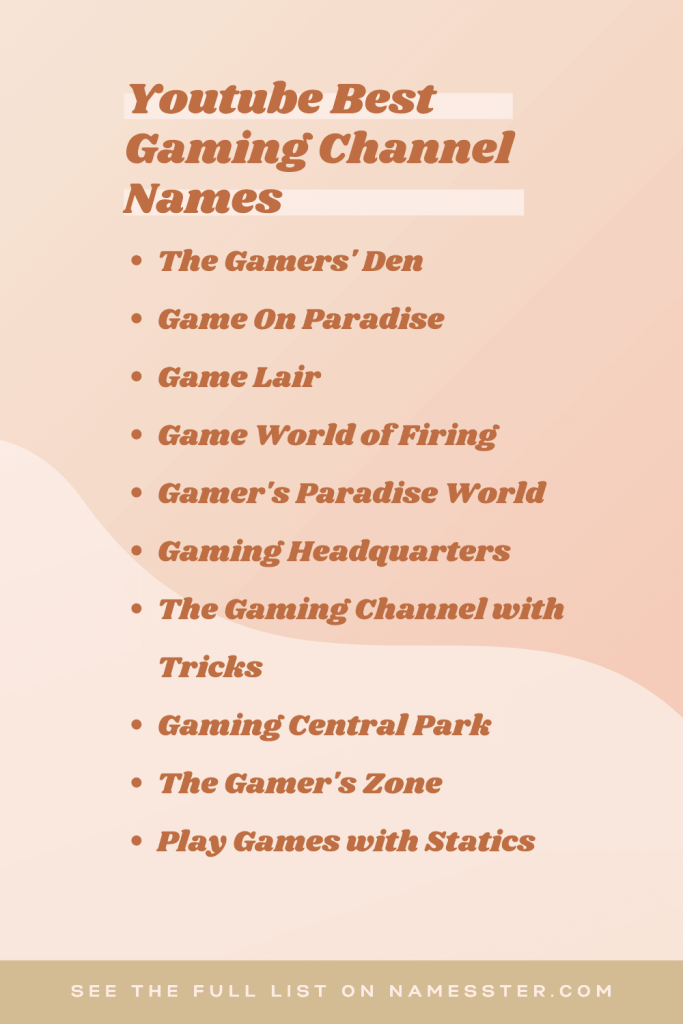 Youtube Best Gaming Channel Names