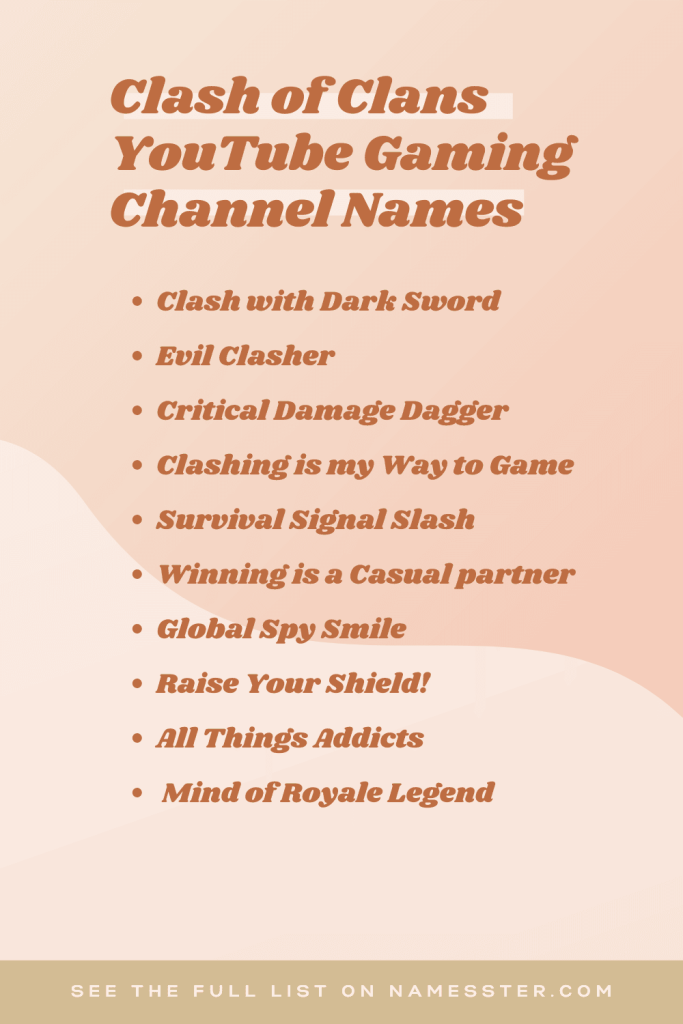 Clash of Clans YouTube Gaming Channel Names