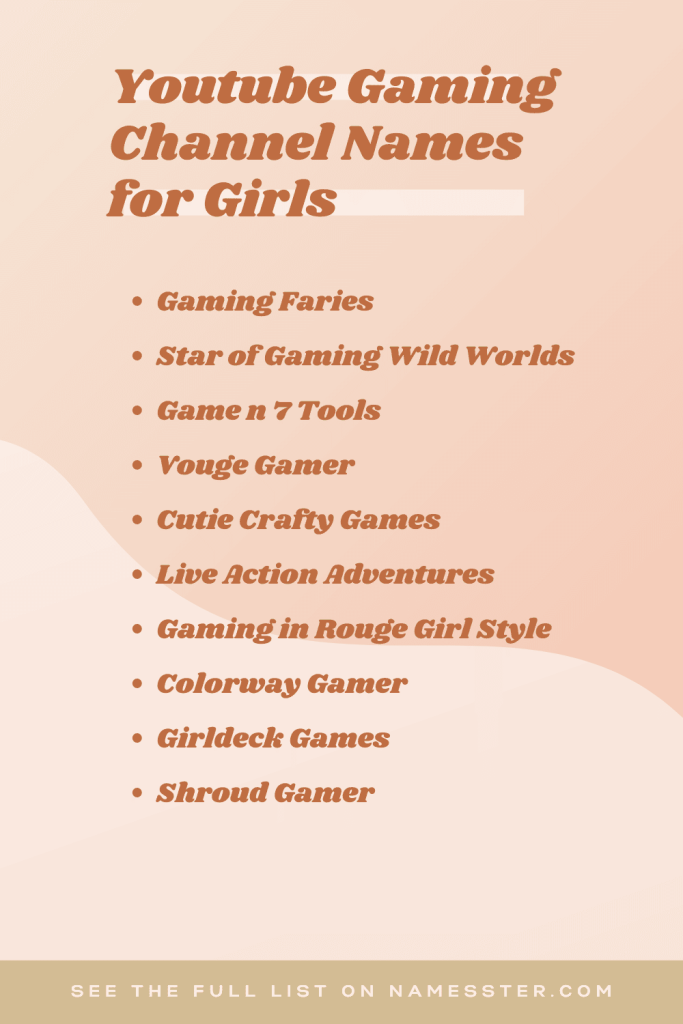 Youtube Gaming Channel Names for Girls