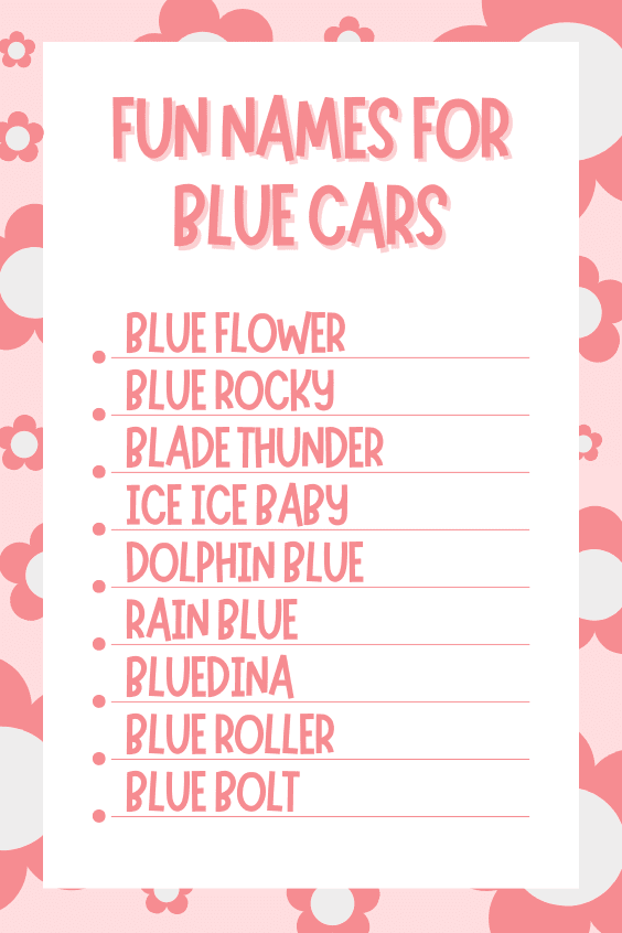 Fun Names for Blue Cars