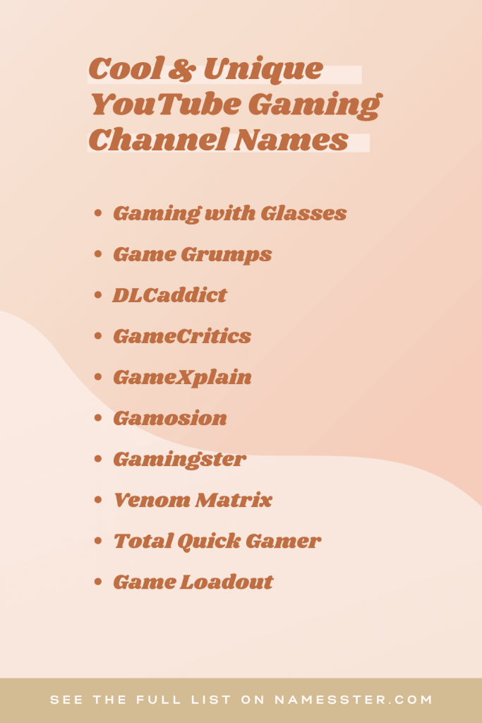 Cool & Unique YouTube Gaming Channel Names