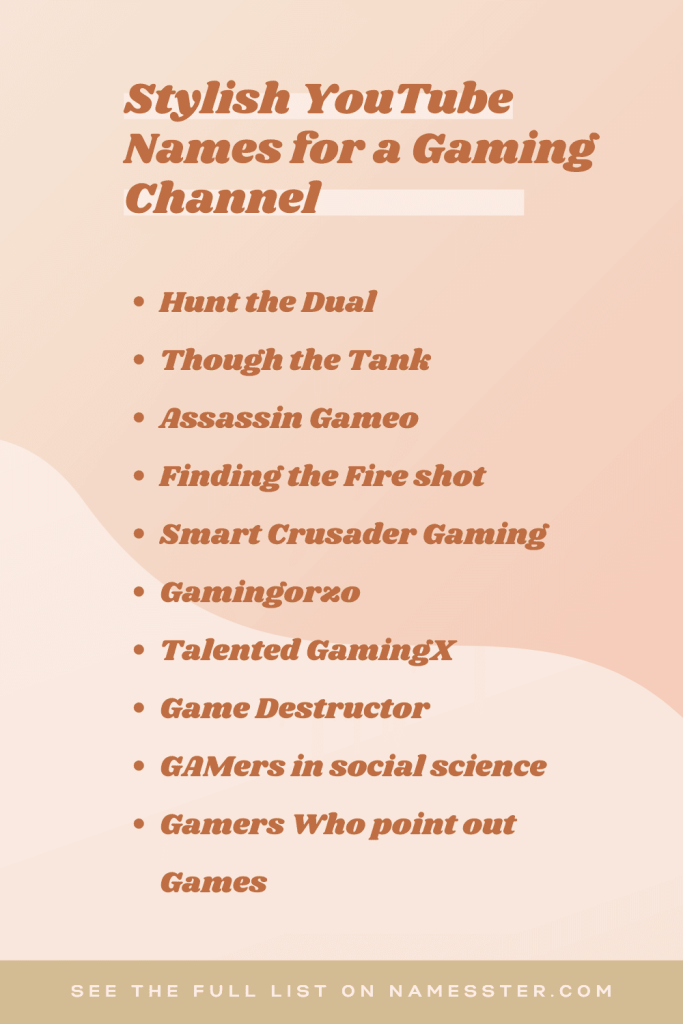 Stylish YouTube Names for a Gaming Channel