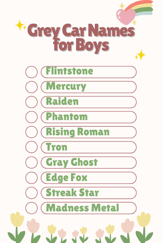 Grey Car Names for Boys