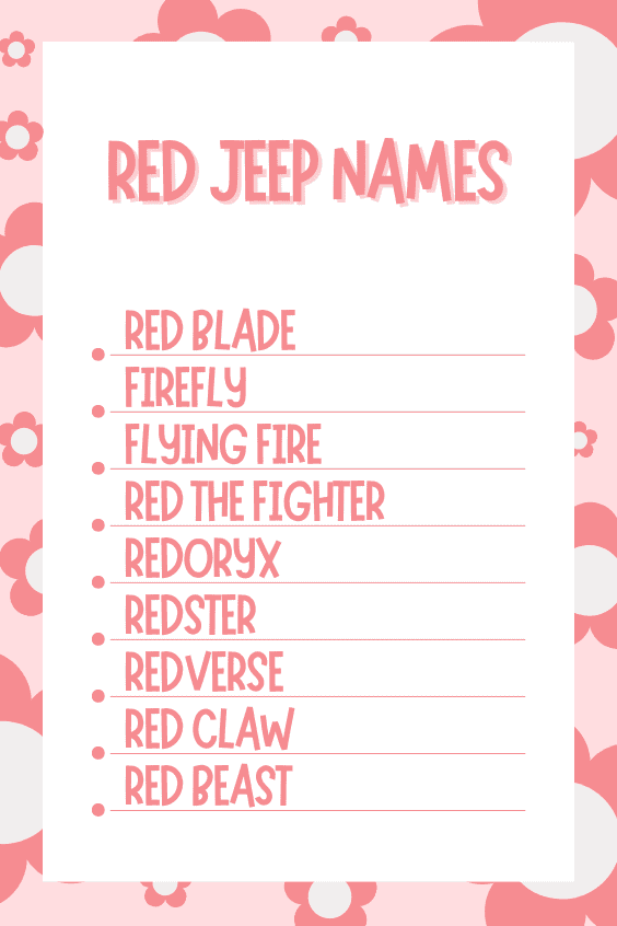 Red Jeep Names