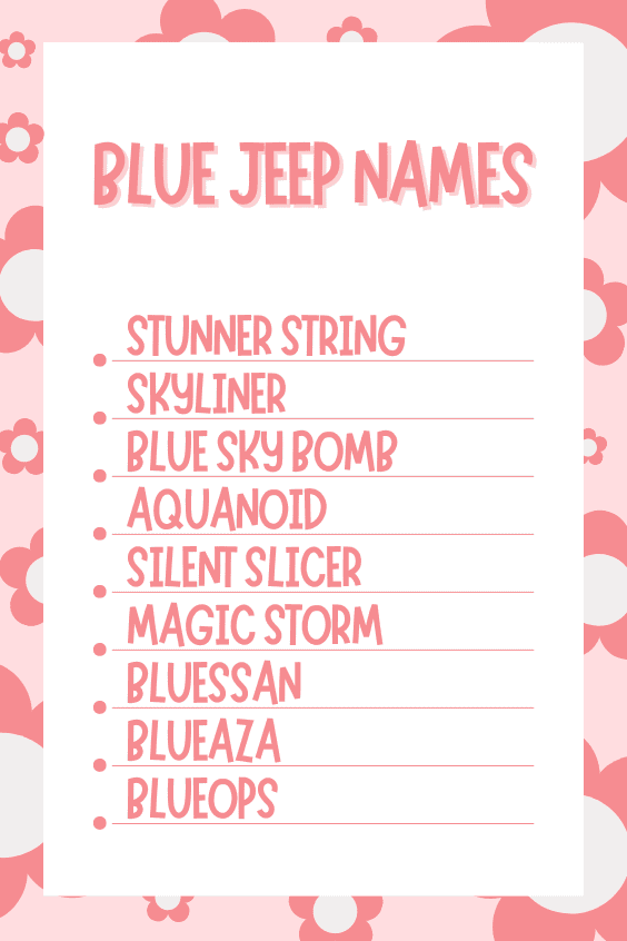 Blue Jeep Names