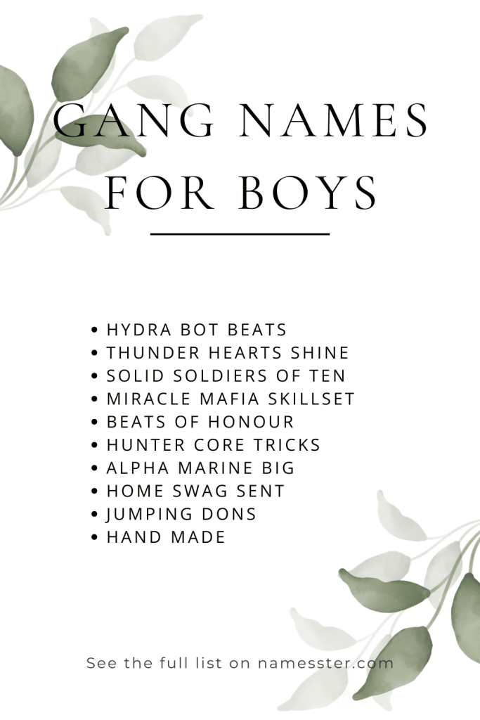 Gang Names for Boys