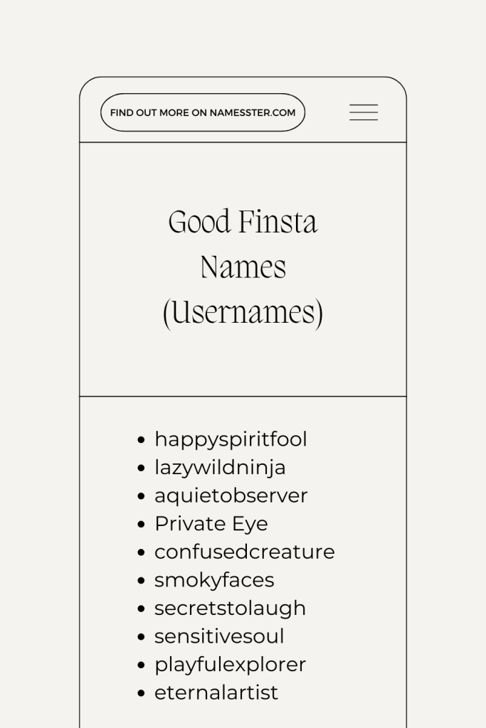 Good Finsta Names (Usernames)
