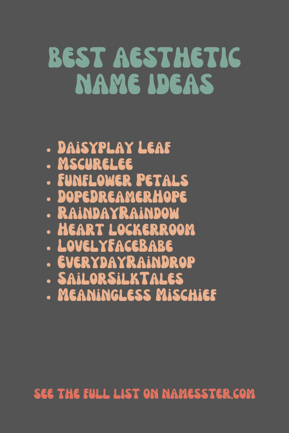 Best Aesthetic Name Ideas