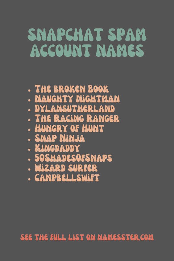 Snapchat Spam Account Names