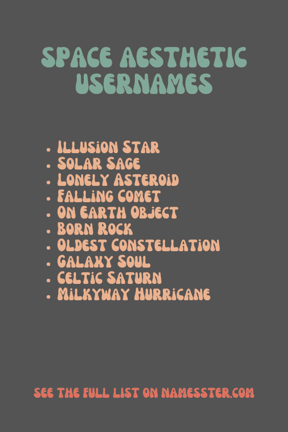 Space Aesthetic Usernames