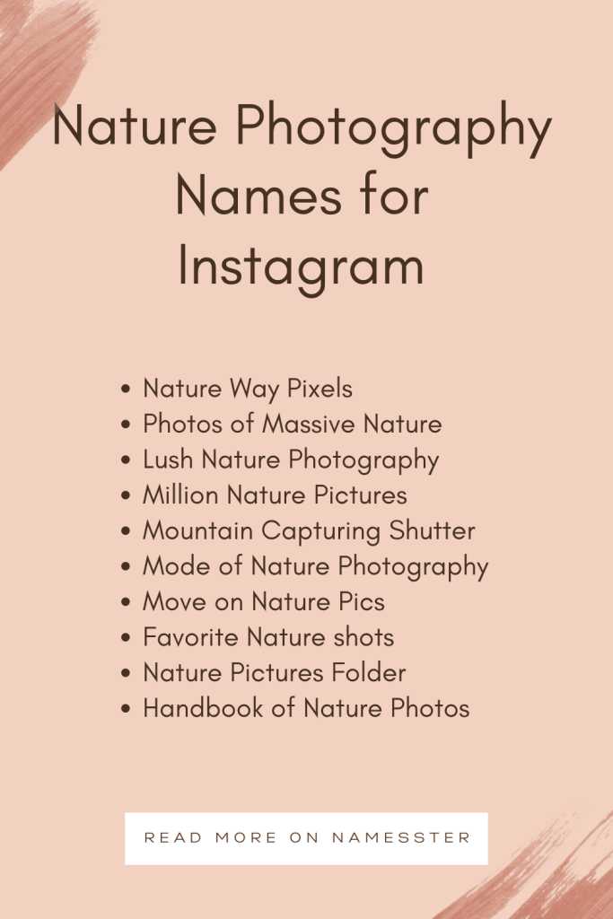 Nature Photography Names for Instagram