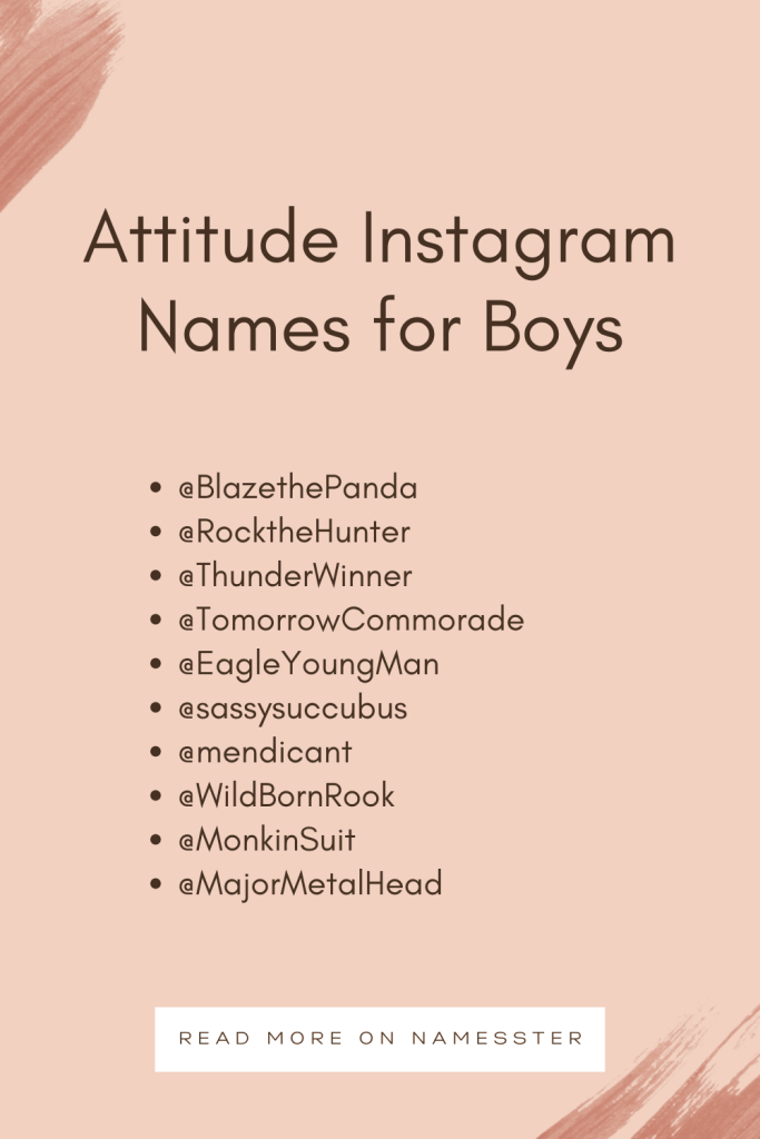 Attitude Instagram Names for Boys