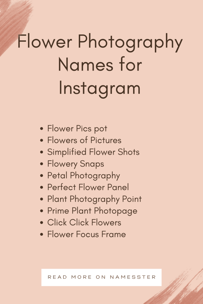 Flower Photography Names for Instagram