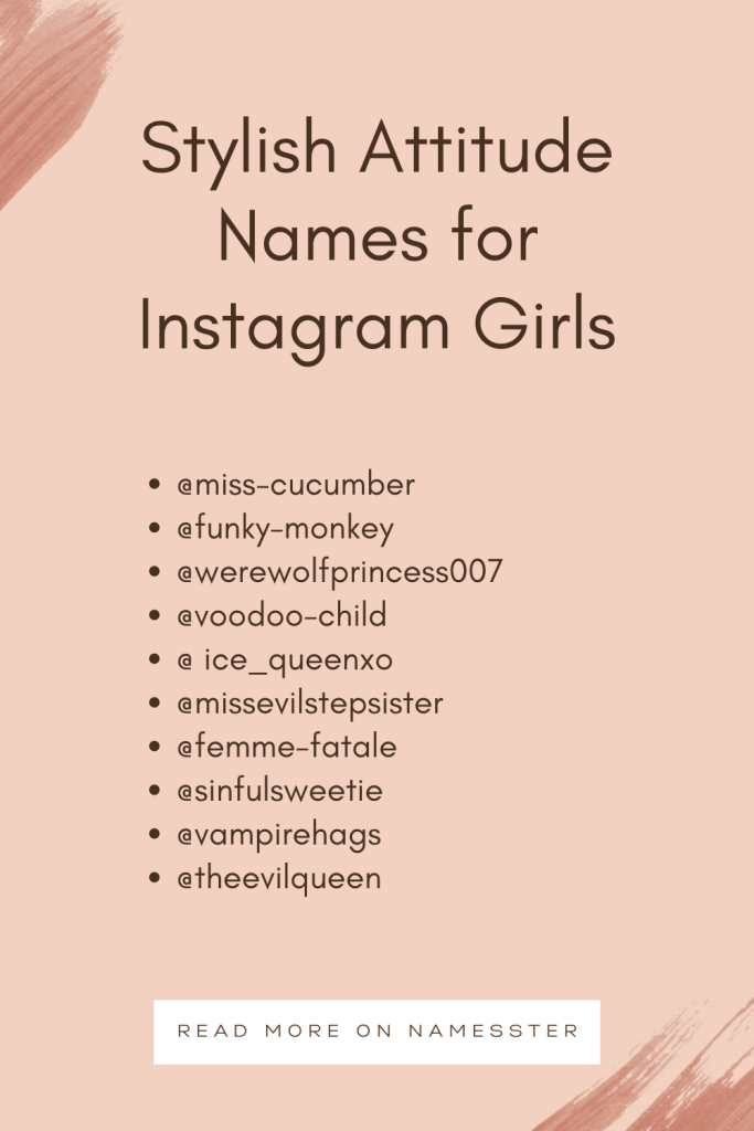 Stylish Attitude Names for Instagram Girls