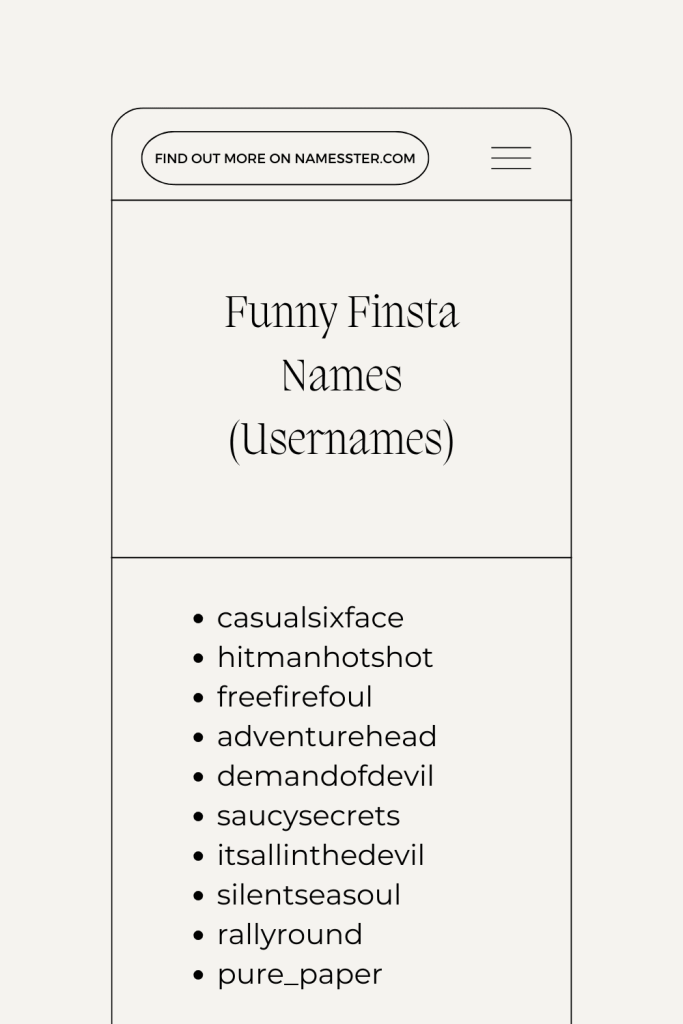 Funny Finsta Names (Usernames)