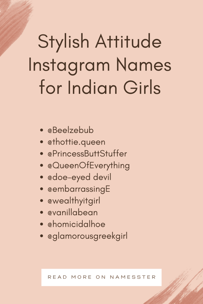 Stylish Attitude Instagram Names for Indian Girls