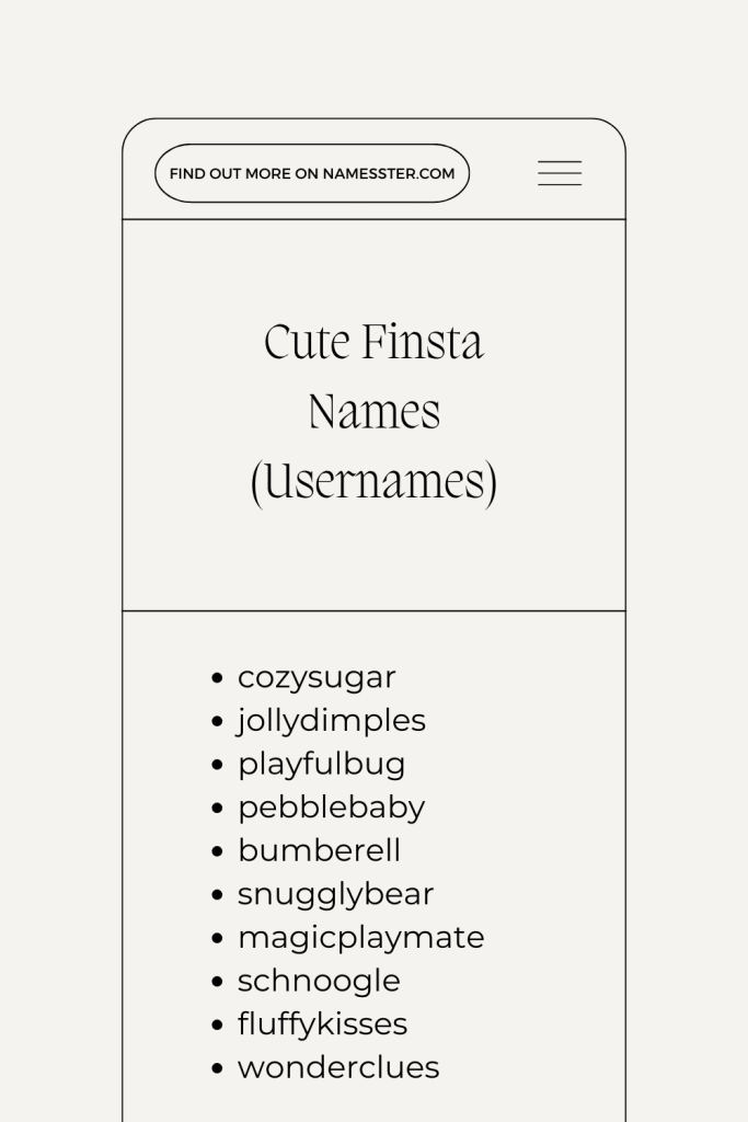 Cute Finsta Names (Usernames)