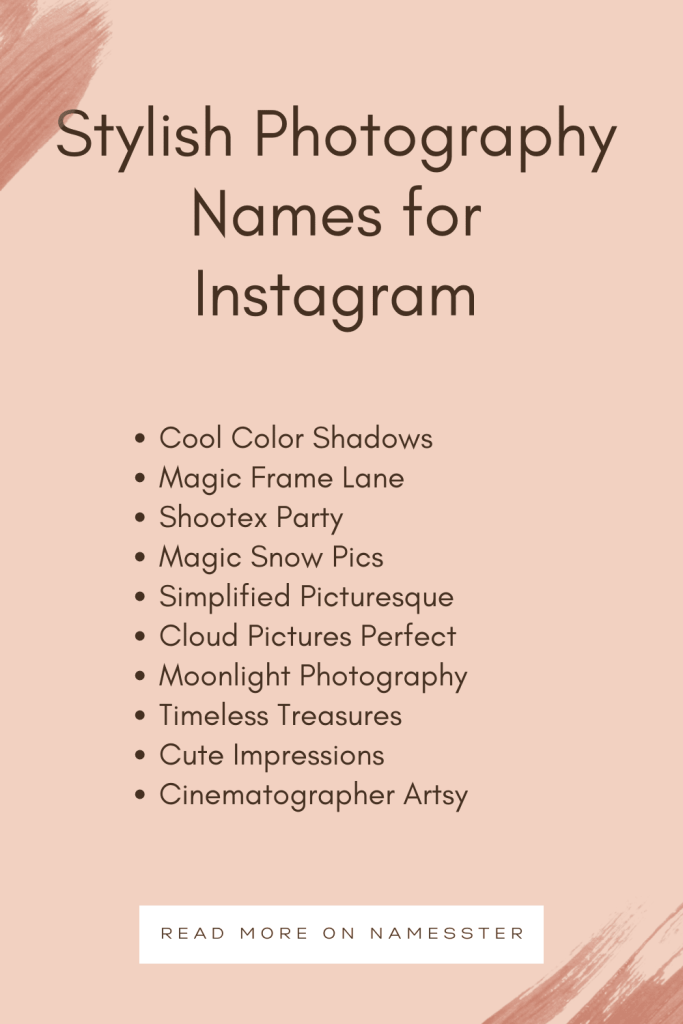 Stylish Photography Names for Instagram