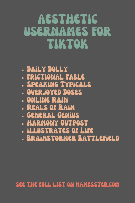 Aesthetic Usernames for TikTok