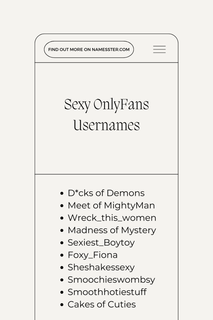 Sexy OnlyFans Usernames