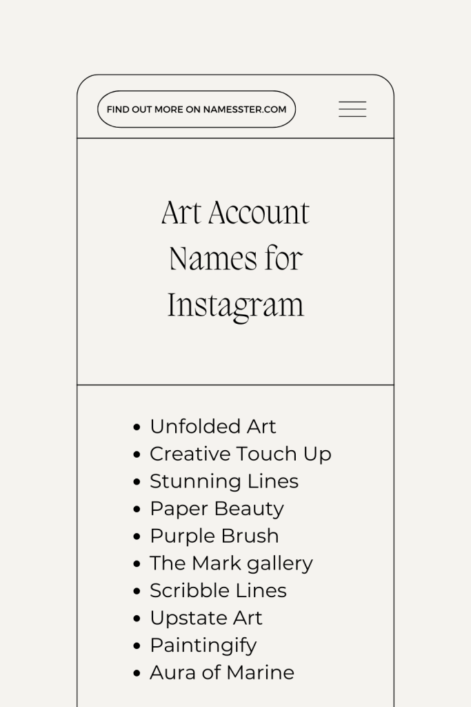 Art Account Names for Instagram