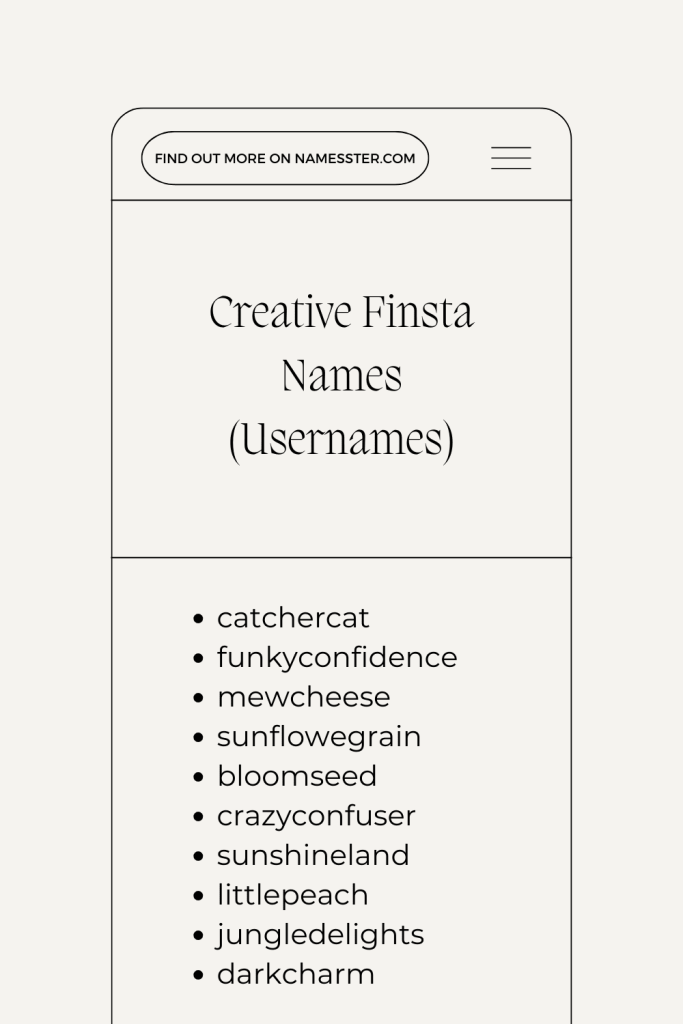 Creative Finsta Names (Usernames)