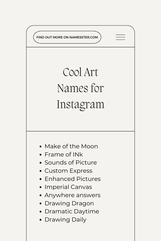 Cool Art Names for Instagram