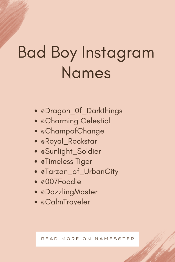 Bad Boy Instagram Names