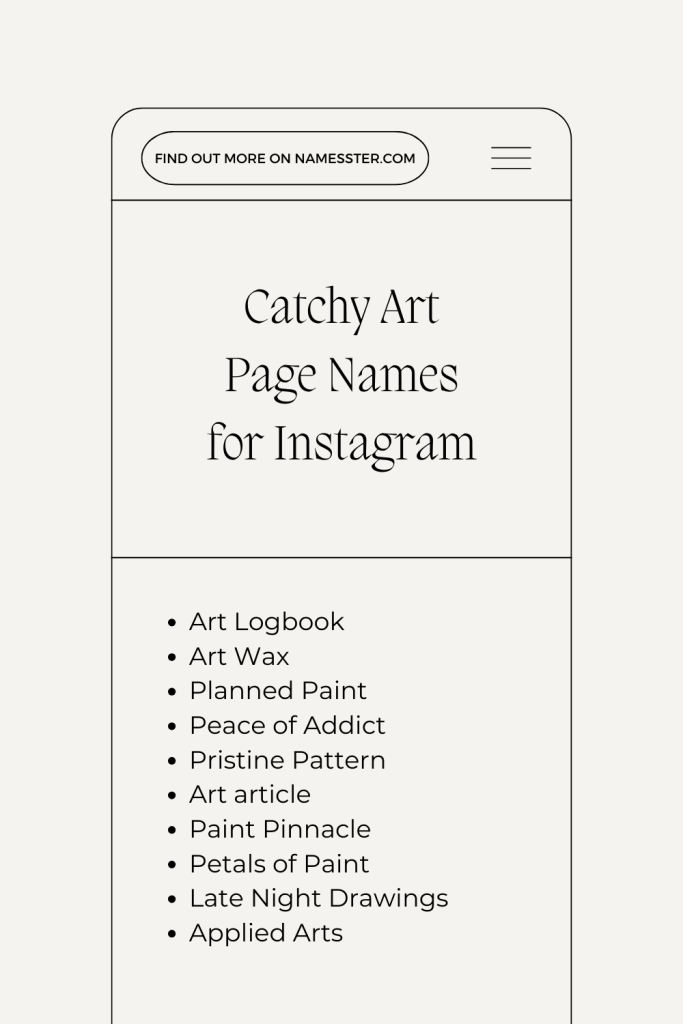 Catchy Art Page Names for Instagram