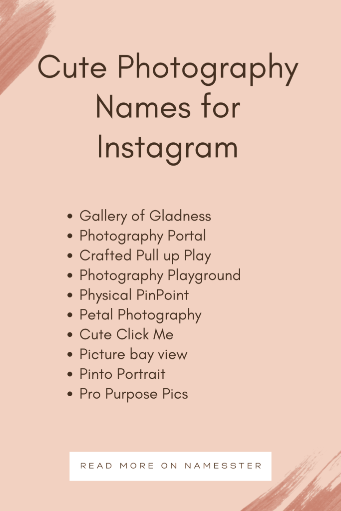 Cute Photography Names for Instagram