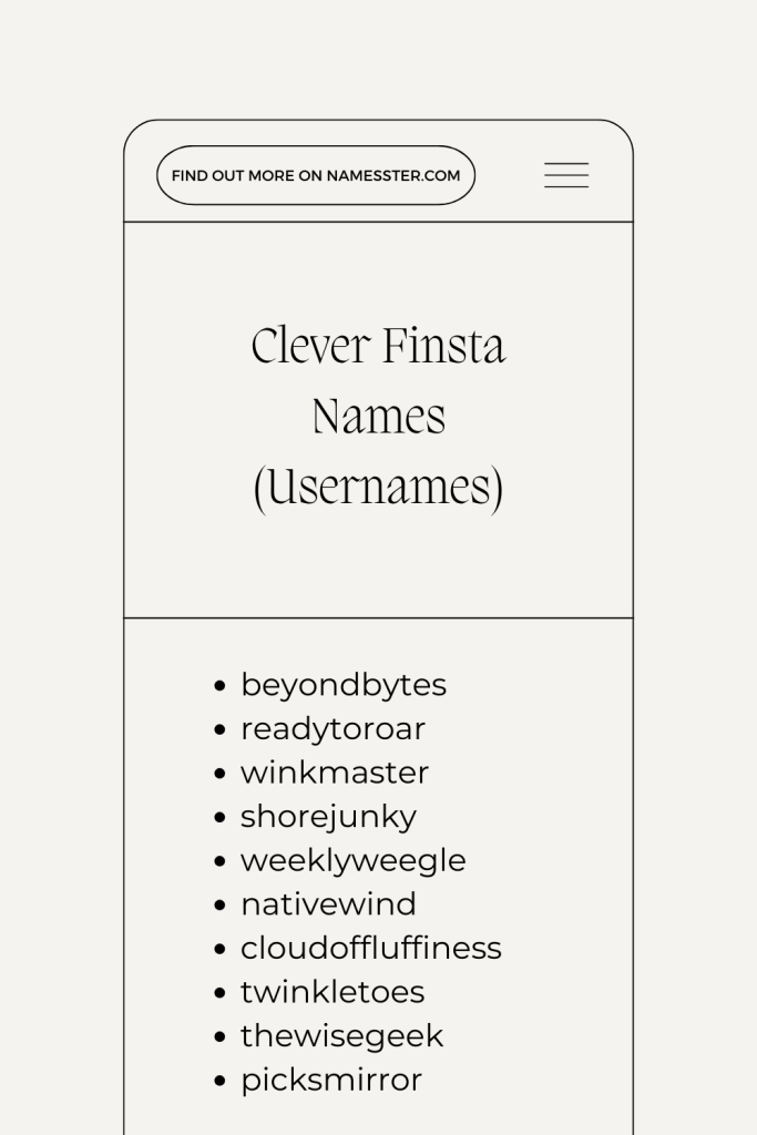 Clever Finsta Names (Usernames)
